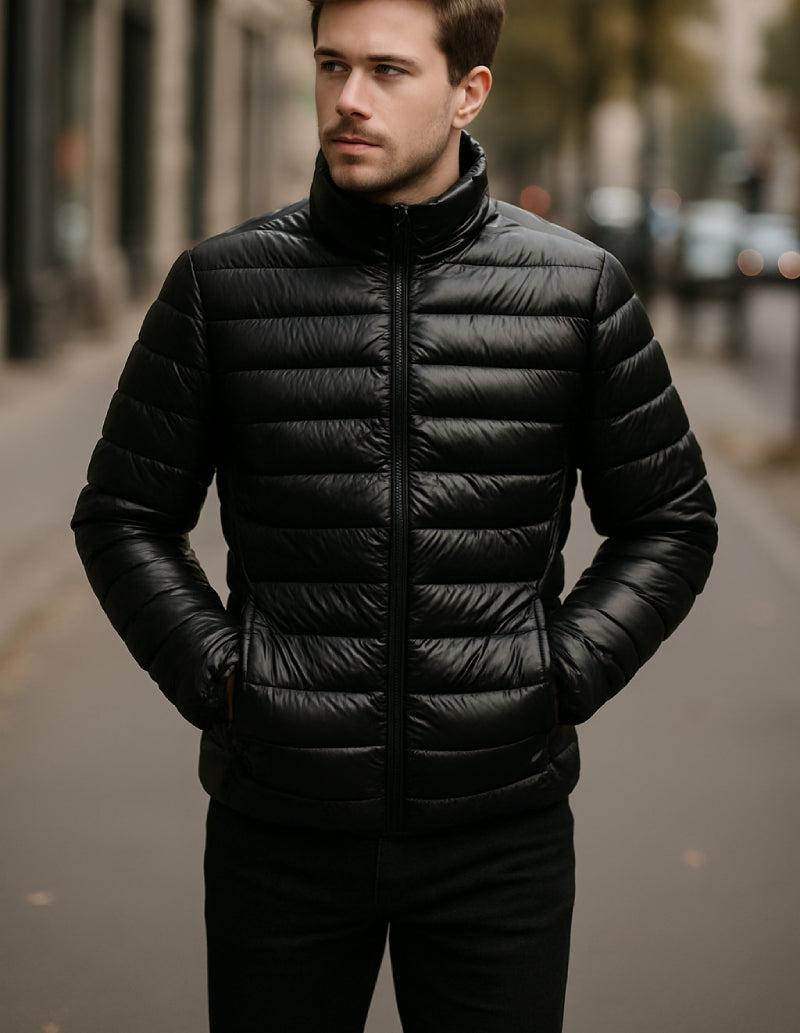 Doudoune legere noir homme-Atelier Matelassé