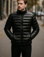 Doudoune legere noir homme-Atelier Matelassé