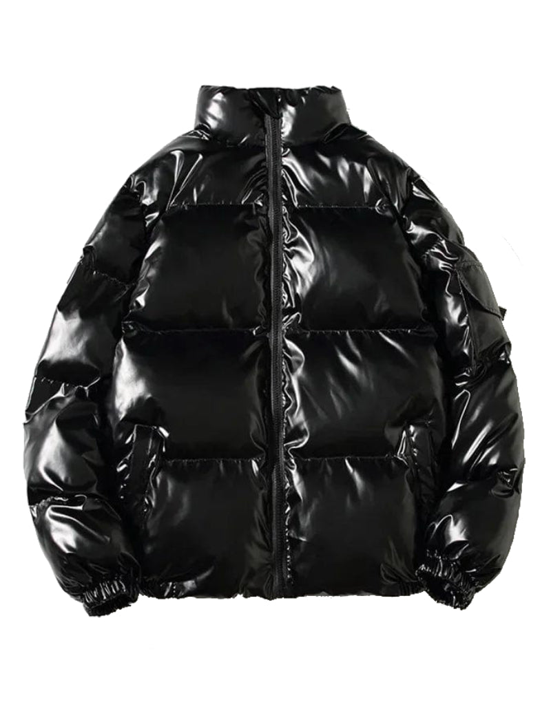 Doudoune matelassée métalisée Noire-Atelier Matelassé