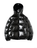 Doudoune noire brillante femme-Atelier Matelassé