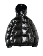 Doudoune noire brillante femme-Atelier Matelassé