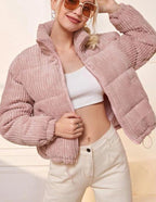Doudoune rose velour-Atelier Matelassé