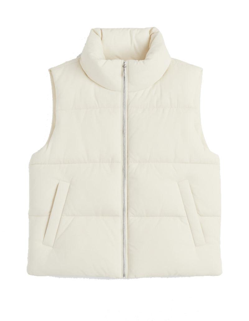 Doudoune sans manche blanche femme-Atelier Matelassé