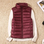 Doudoune sans manche bordeaux femme-Atelier Matelassé