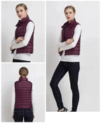 Doudoune sans manche bordeaux femme-Atelier Matelassé