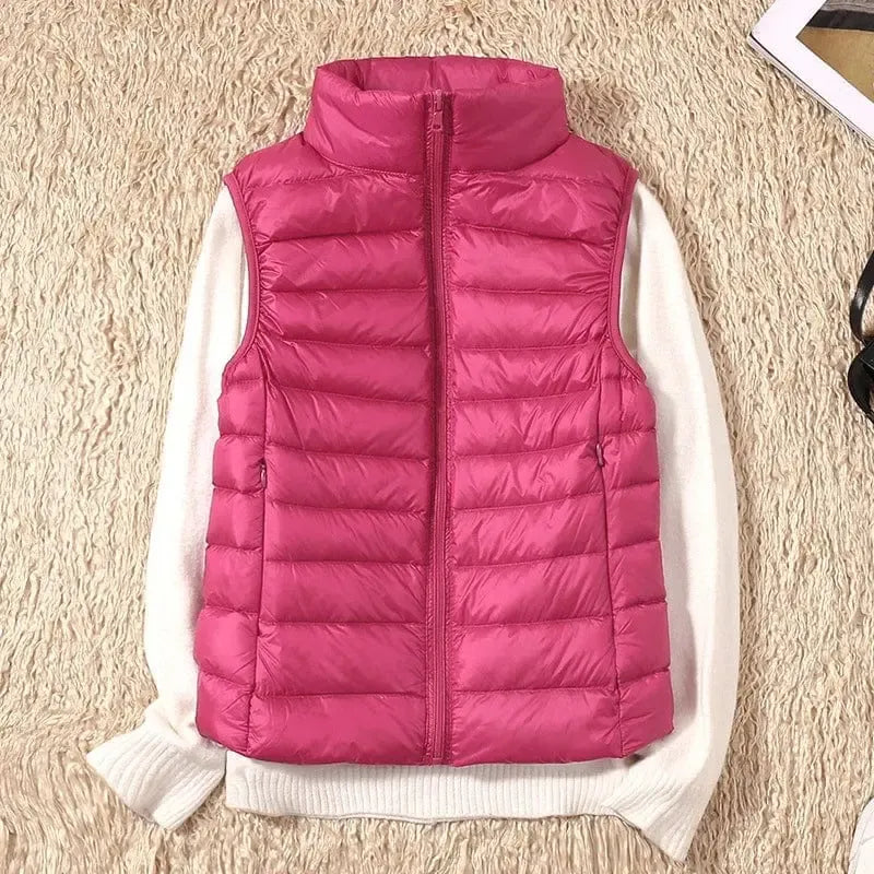 Doudoune sans manche femme rose-Atelier Matelassé