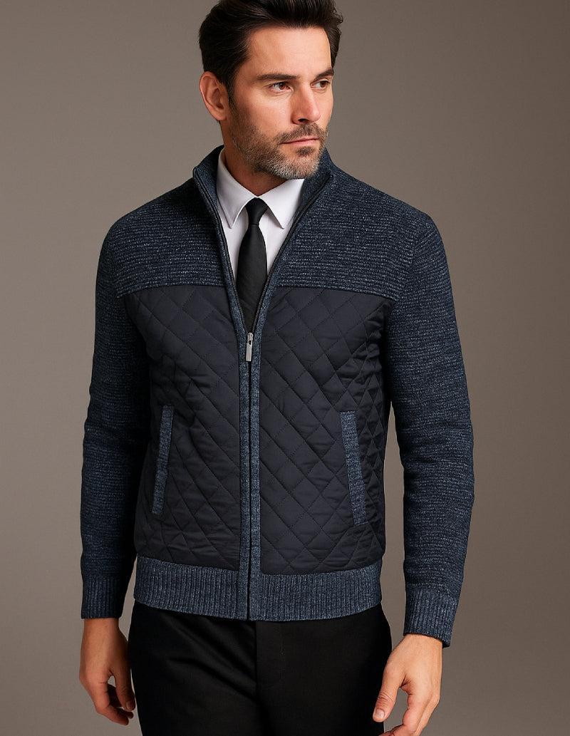Gilet bleu marine homme-Atelier Matelassé