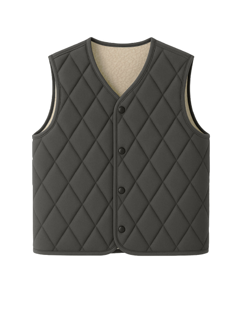 Gilet homme sans manche gris-Atelier Matelassé