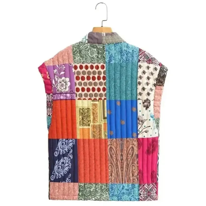 Gilet matelasée sans manche Patchwork-Atelier Matelassé