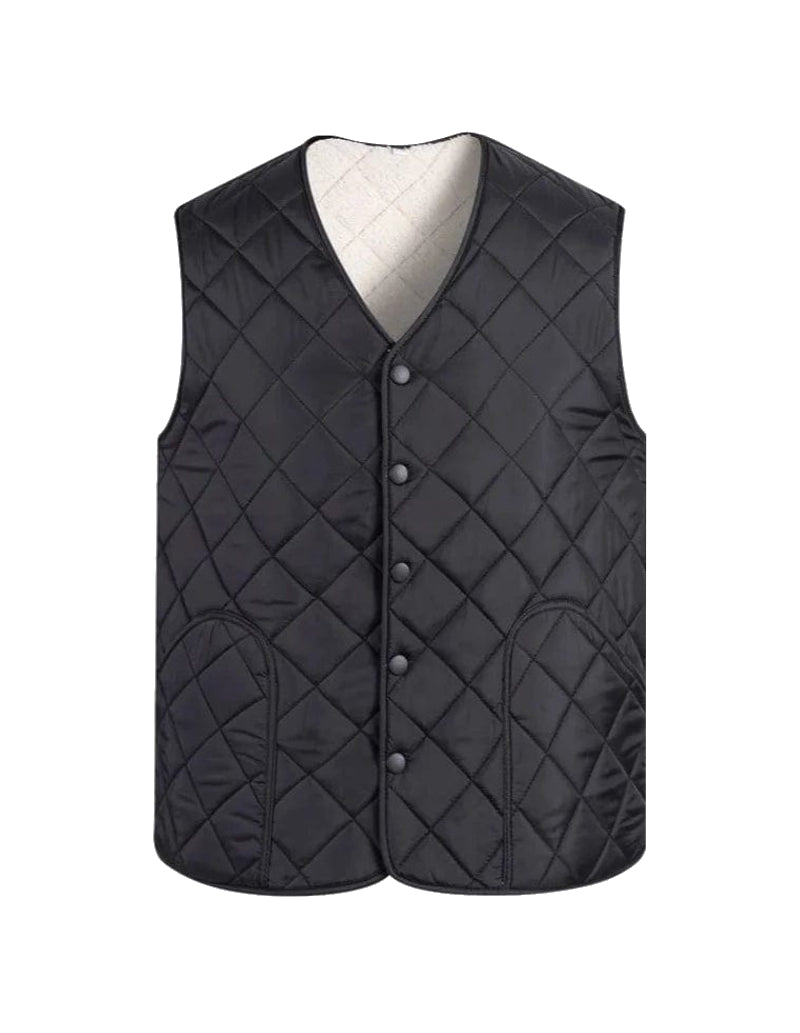 Gilet matelassé noir-Atelier Matelassé