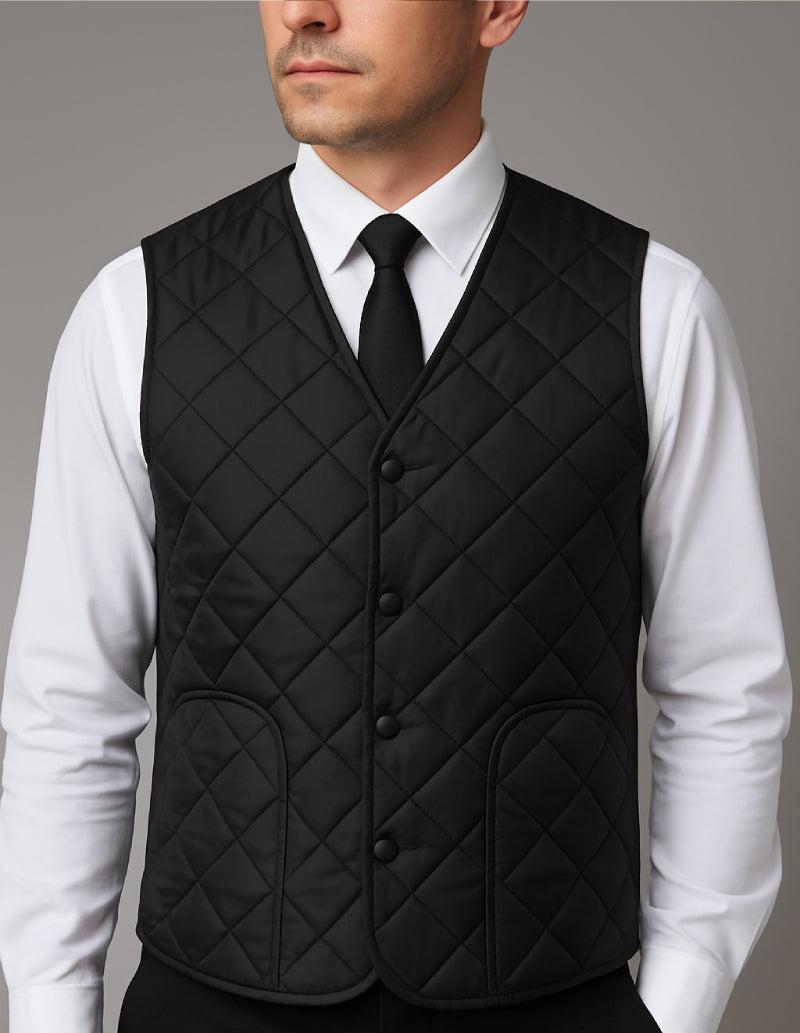 Gilet matelassé noir-Atelier Matelassé