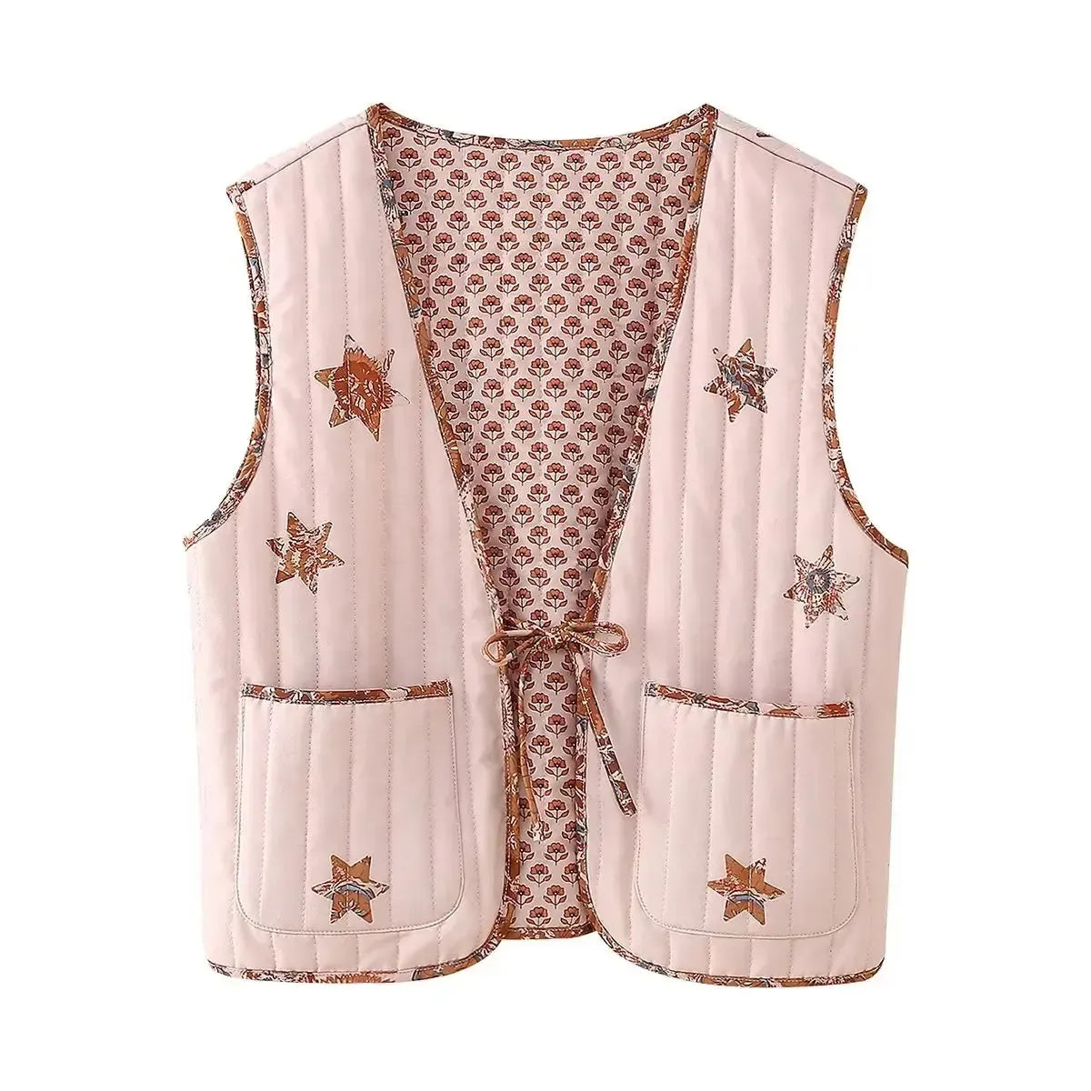 Gilet matelassé sans manche réversible-Atelier Matelassé