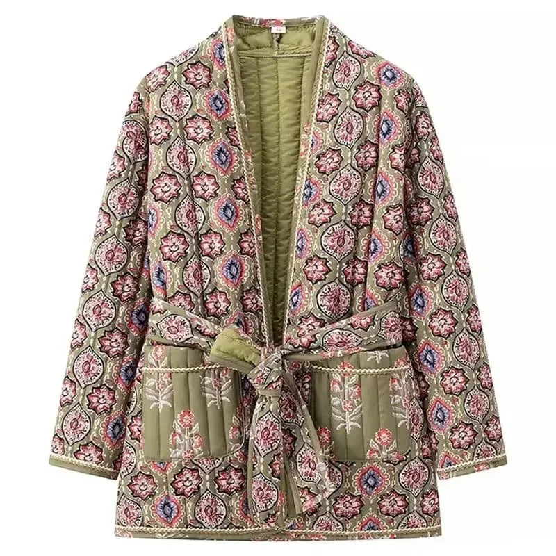 Kimono matelassé Femme Fleurie-Atelier Matelassé