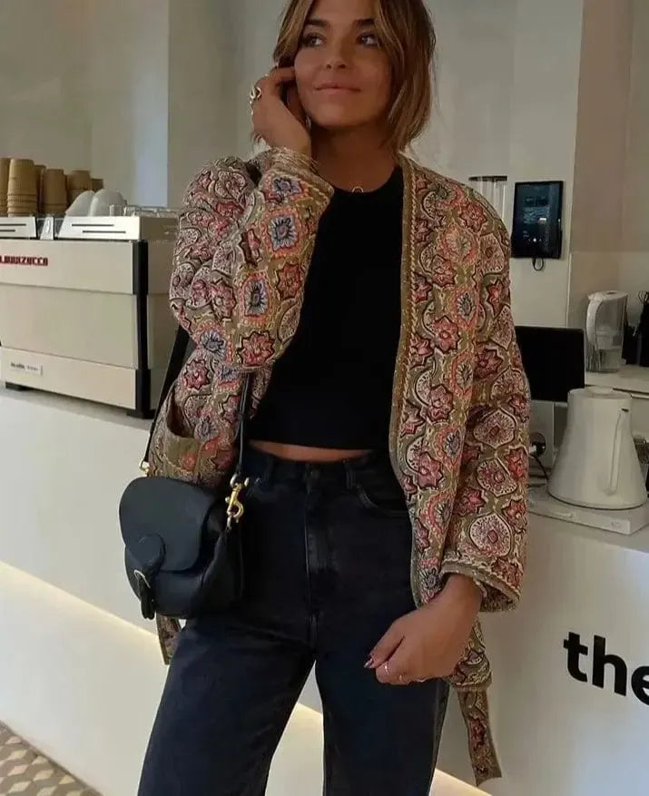 Kimono matelassé Femme Fleurie-Atelier Matelassé