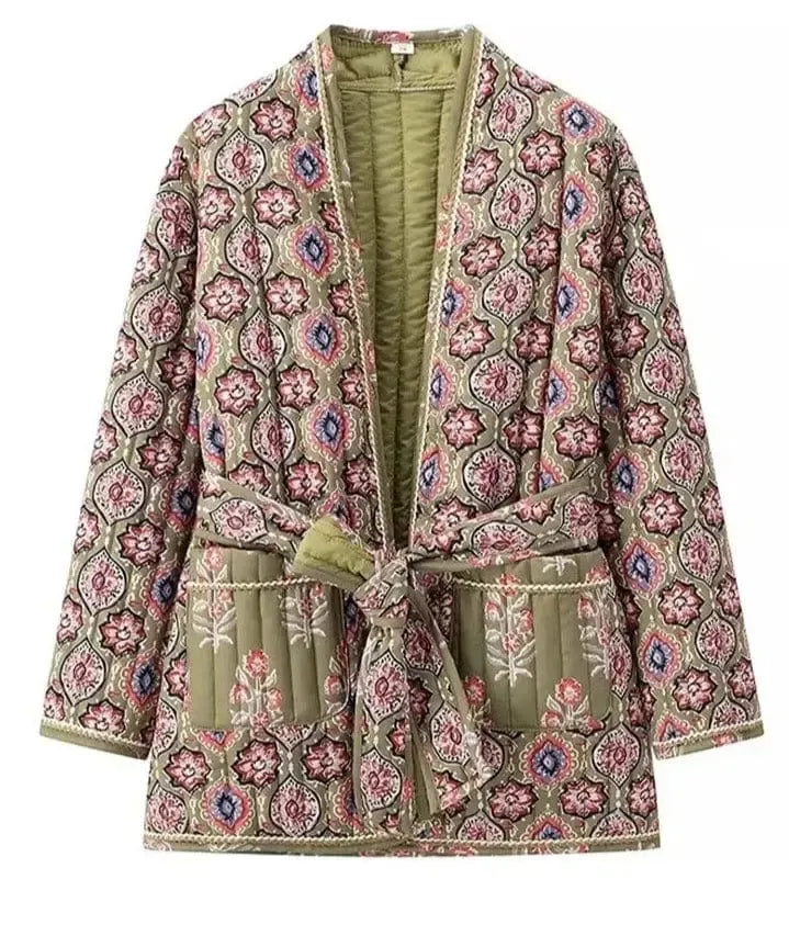 Kimono matelassé Femme Fleurie-Atelier Matelassé