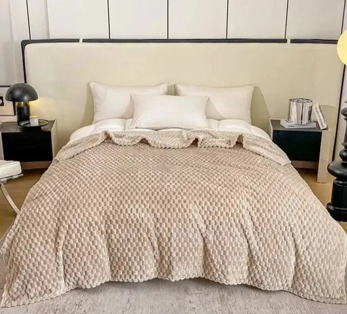 Plaid matelassé Beige-crème-Atelier Matelassé