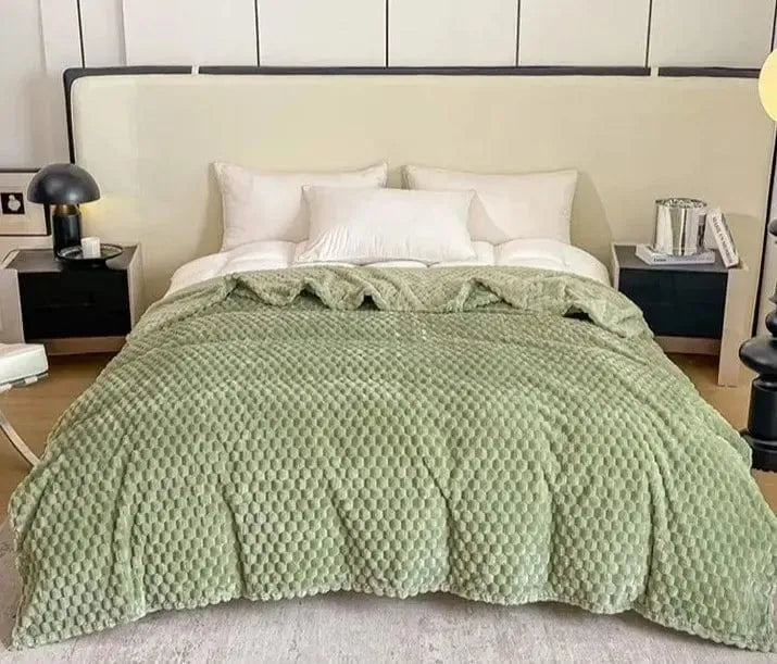 Plaid matelassé Vert-Atelier Matelassé