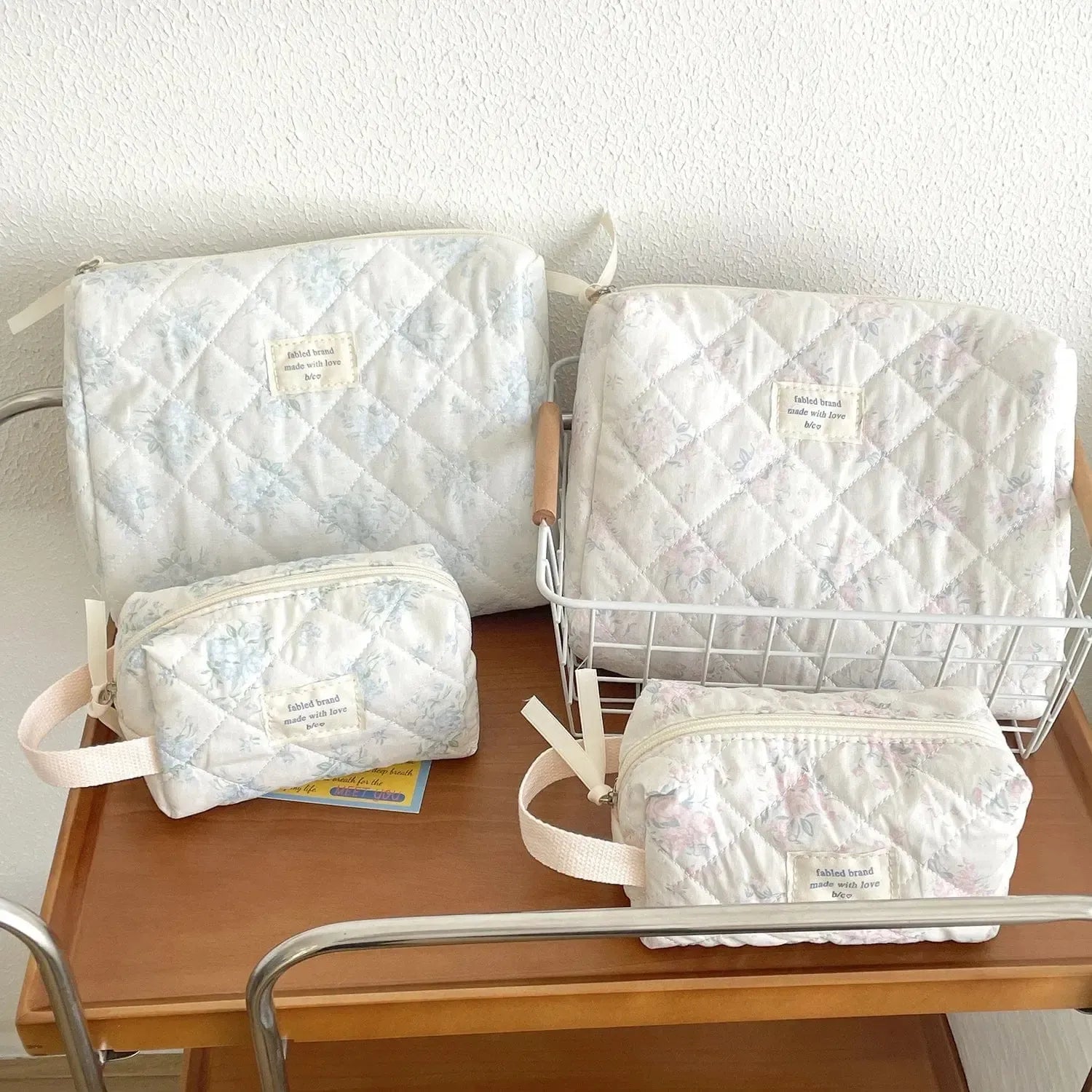 Pochette matelassée fleurie-Atelier Matelassé