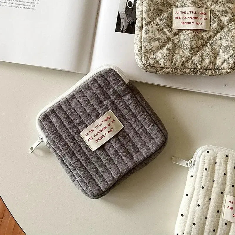 Pochette matelassée mini Grise-Atelier Matelassé