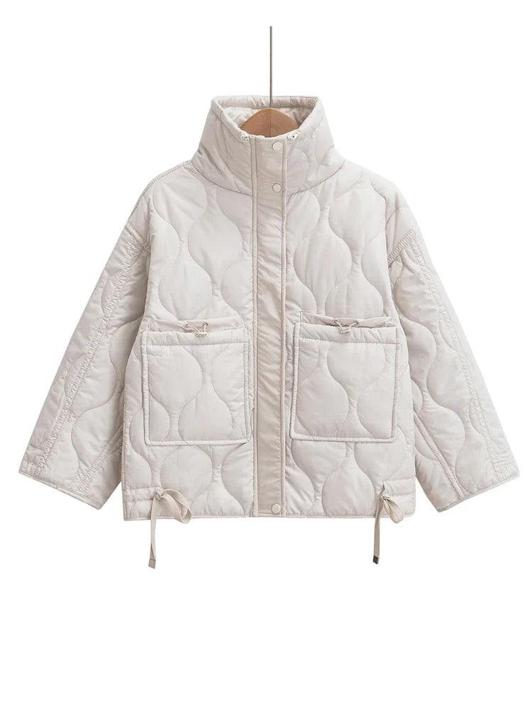 Manteau femme matelassé beige