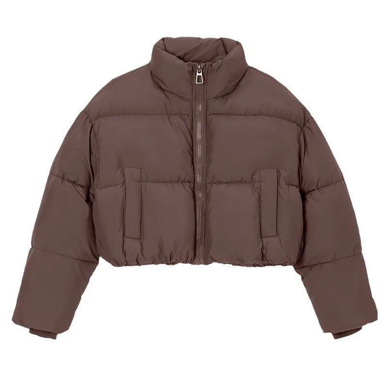 doudoune courte marron femme