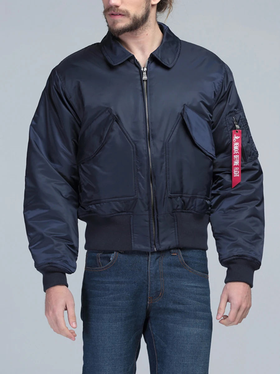 bomber matelassé homme bleu marine