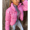 Doudoune brillante rose
