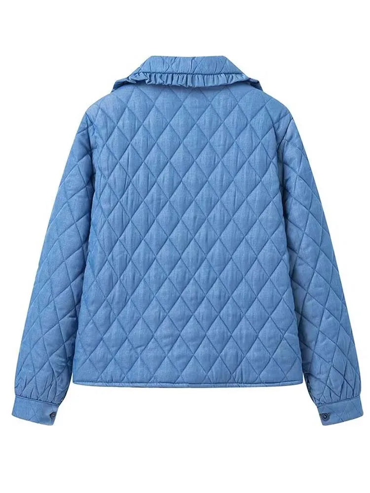 blouson jean matelassé femme