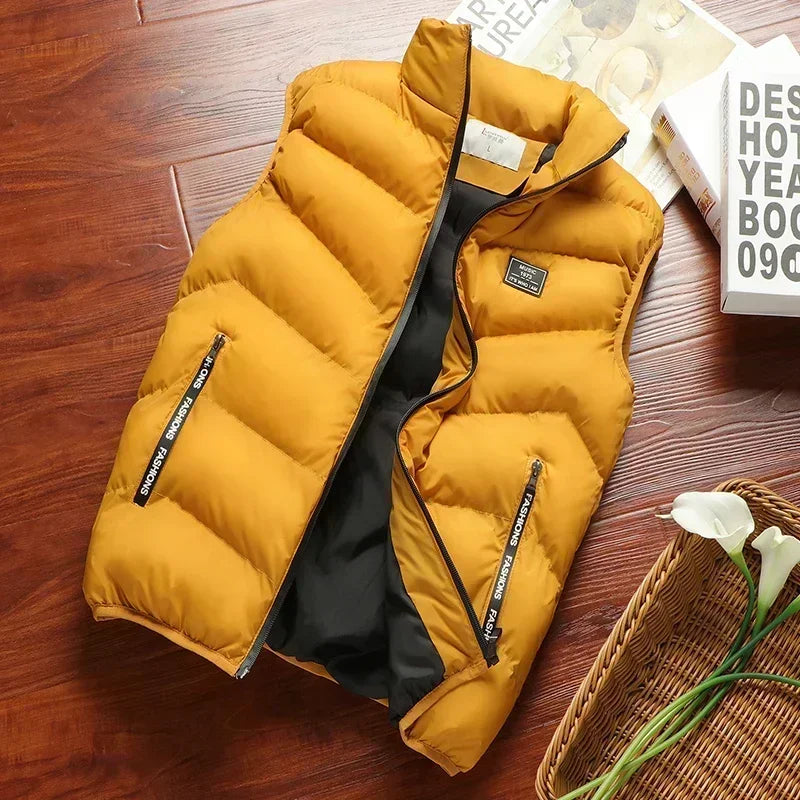doudoune homme sans manche jaune-Atelier Matelassé