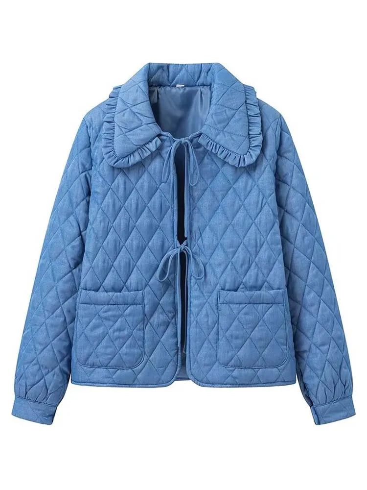 blouson jean matelassé femme