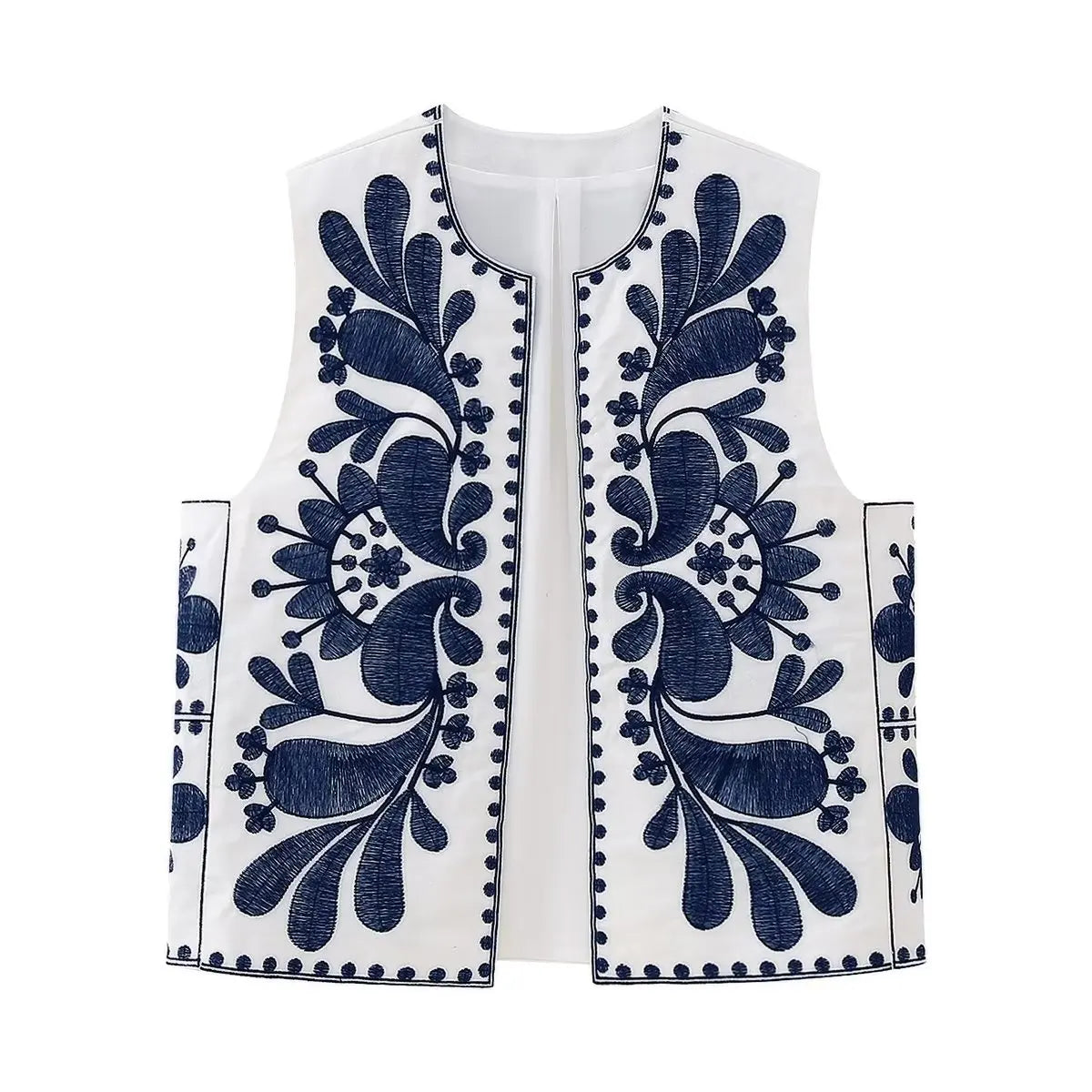 gilet sans manche femme fleurs