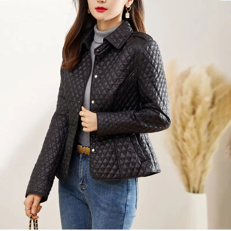 blouson cuir femme matelassé