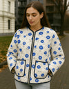 Veste fleurie bleu