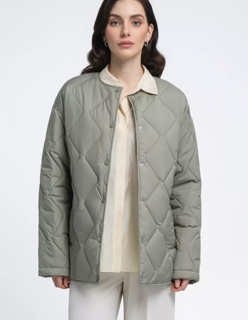 Blouson matelassé femme kaki