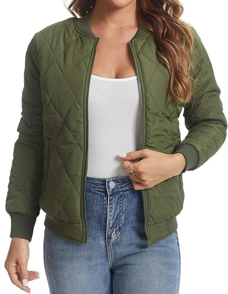 bomber femme kaki-Atelier Matelassé