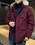 doudoune homme fourrure bordeau