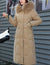 Parka femme beige fourrure
