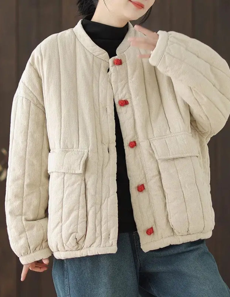 blouson matelassé femme beige