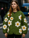 Veste kaki fleuri