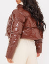 Doudoune brillante marron