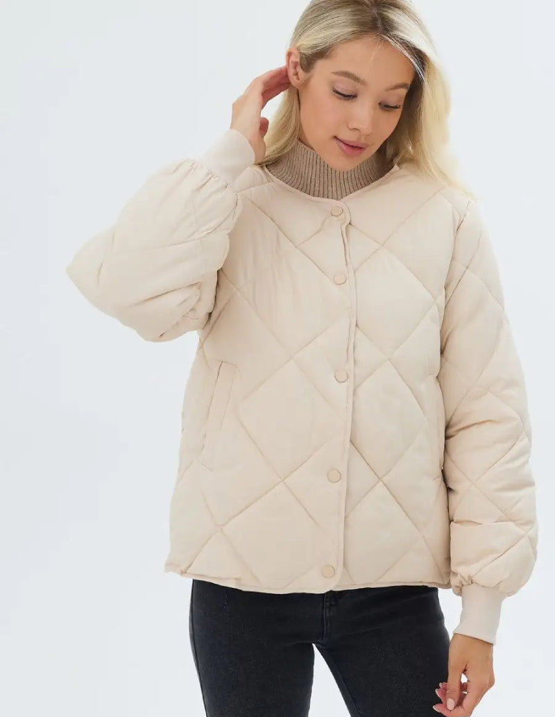 Manteau matelassé losange femme