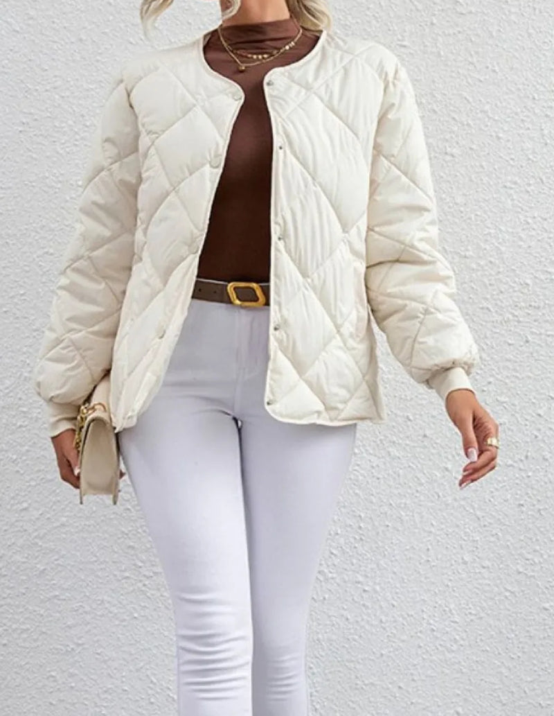 manteau matelassé femme beige