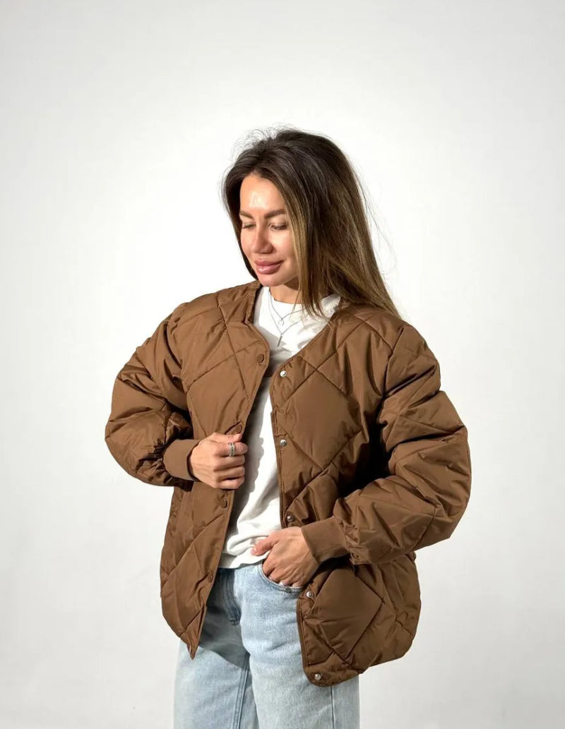 manteau matelassé femme marron