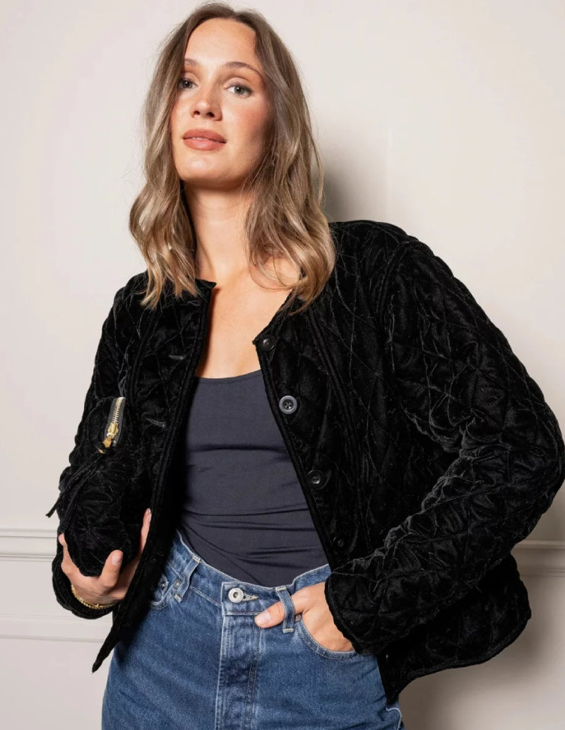 Blouson matelassé femme noir