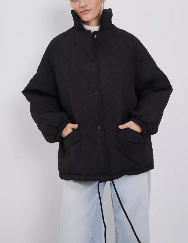 Manteau femme matelassé noir