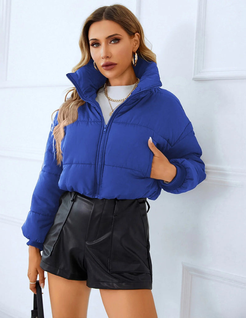 doudoune courte bleu femme