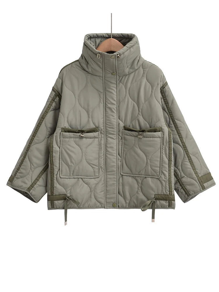 Manteau femme matelassé kaki