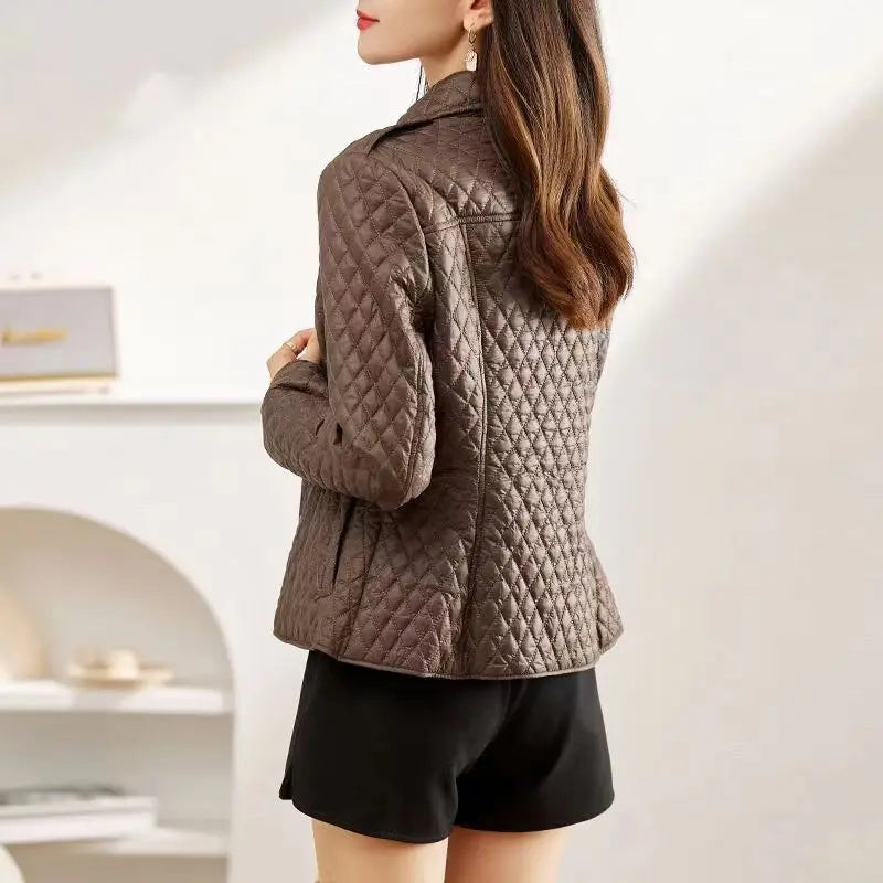 blouson cuir femme matelassé