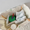 Sac à langer matelassé à ponpon Vert-Atelier Matelassé
