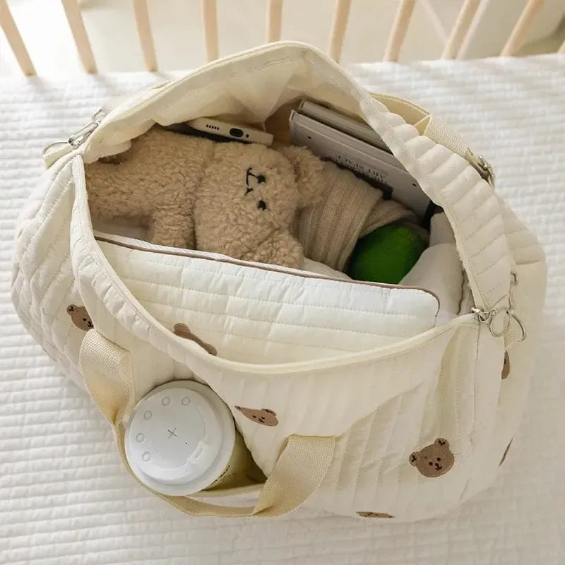 Sac matelassé à langer Ourson-Atelier Matelassé